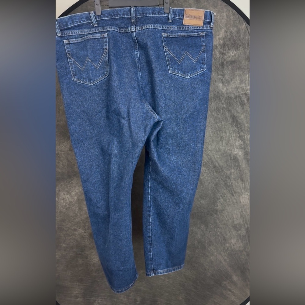 Wrangler Rugged Wear Dark Wash Denim Jeans 50x30 Relaxed Straight - Picture 3 of 6